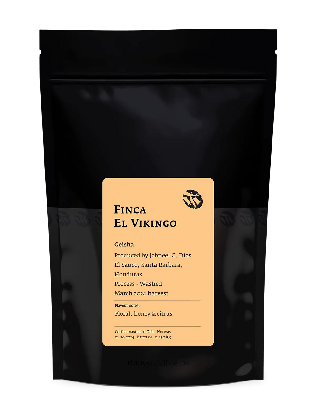 TIM Wendelboe FINCA
EL VIKINGO
Geisha
Produced by Jobneel C. Dios
El Sauce, Santa Barbara,
Honduras
Process - Washed
March 2024 harvest