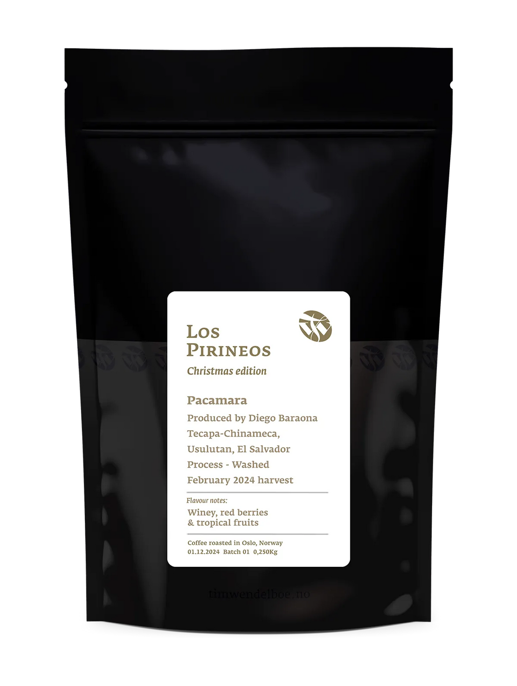 Tim Wendelboe LOS
PIRINEOS
Christmas edition
Pacamara
Produced by Diego Baraona Tecapa-Chinameca, Usulutan, El Salvador
Process - Washed
February 2024 harvest